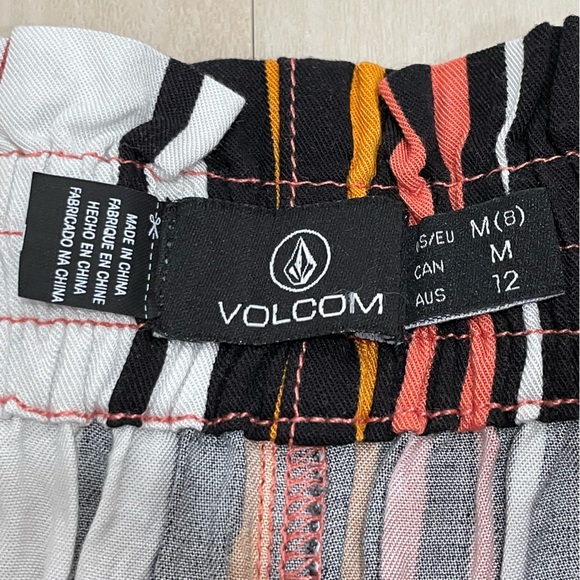 NWT Women's 8 Medium Volcom True To This Stripes Pants Trouser Pockets Cropped - Picture 4 of 13